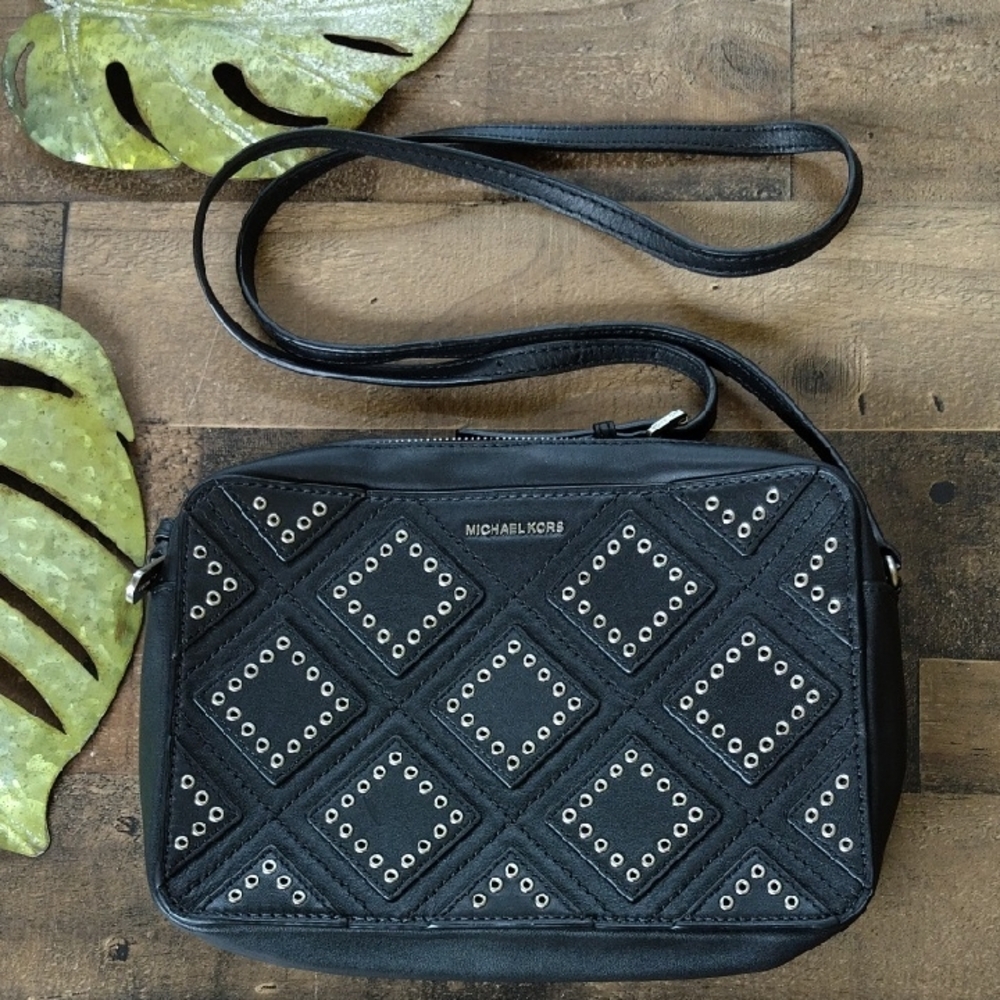 Michael Kors Black Studded Crossbody Bag